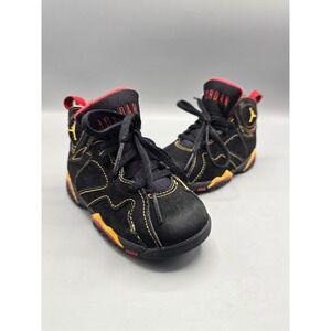Jordan 7 Retro Citrus Toddler Sneakers Black Orange Red 304772-006 Size 9C